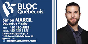 Simon Marcil, député de mirabel, bloc québecois