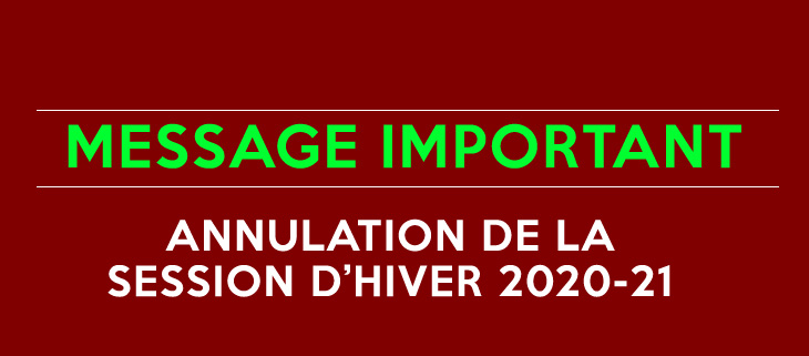 annulation session hiver 20-21